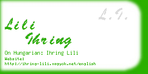 lili ihring business card